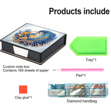 Load image into Gallery viewer, Animals Leather Diamond Art Note Box with 160 Sheets of Paper for DIY Art Craft