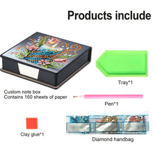 Load image into Gallery viewer, Animals Leather Diamond Art Note Box with 160 Sheets of Paper for DIY Art Craft