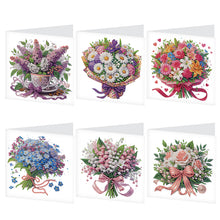Load image into Gallery viewer, 6Pcs Bouquet DIY Diamond Painting Card Diamond Drawing Card for Adults Beginners