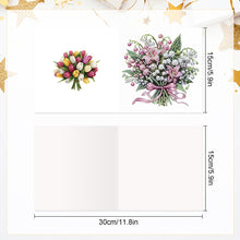 Load image into Gallery viewer, 6Pcs Bouquet DIY Diamond Painting Card Diamond Drawing Card for Adults Beginners