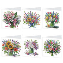 Load image into Gallery viewer, 6Pcs Bouquet DIY Diamond Painting Card Diamond Drawing Card for Adults Beginners