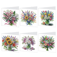 Load image into Gallery viewer, 6Pcs Bouquet DIY Diamond Painting Card Diamond Drawing Card for Adults Beginners