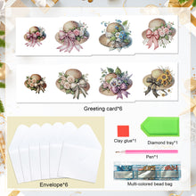 Load image into Gallery viewer, 6Pcs Bouquet DIY Diamond Painting Card Diamond Drawing Card for Adults Beginners