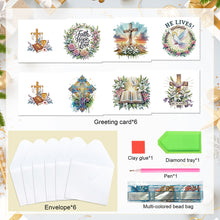 Load image into Gallery viewer, 6Pcs Bouquet DIY Diamond Painting Card Diamond Drawing Card for Adults Beginners