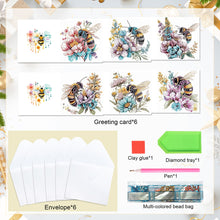 Load image into Gallery viewer, 6Pcs Bouquet DIY Diamond Painting Card Diamond Drawing Card for Adults Beginners