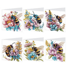 Load image into Gallery viewer, 6Pcs Bouquet DIY Diamond Painting Card Diamond Drawing Card for Adults Beginners