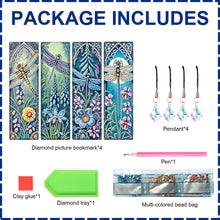 Load image into Gallery viewer, 4Pcs Special Shape Dragonfly DIY Bookmarks Diamond Painting Kits for Book Lovers