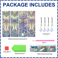 Load image into Gallery viewer, 4Pcs Special Shape Dragonfly DIY Bookmarks Diamond Painting Kits for Book Lovers