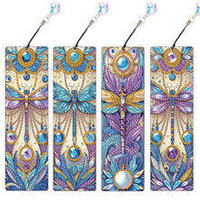 Load image into Gallery viewer, 4Pcs Special Shape Dragonfly DIY Bookmarks Diamond Painting Kits for Book Lovers