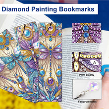 Load image into Gallery viewer, 4Pcs Special Shape Dragonfly DIY Bookmarks Diamond Painting Kits for Book Lovers