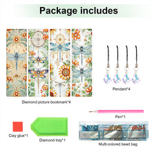Load image into Gallery viewer, 4Pcs Special Shape Dragonfly DIY Bookmarks Diamond Painting Kits for Book Lovers