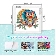 Load image into Gallery viewer, Diamond Painting - Partial Special Shaped - Paper Quilling Owl (30*30CM)