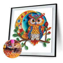 Load image into Gallery viewer, Diamond Painting - Partial Special Shaped - Paper Quilling Owl (30*30CM)
