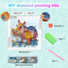 Load image into Gallery viewer, Diamond Painting - Partial Special Shaped - Paper Quilling Hippo (30*30CM)