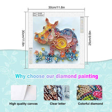 Load image into Gallery viewer, Diamond Painting - Partial Special Shaped - Paper Quilling Hippo (30*30CM)