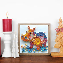 Load image into Gallery viewer, Diamond Painting - Partial Special Shaped - Paper Quilling Hippo (30*30CM)