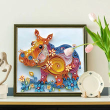 Load image into Gallery viewer, Diamond Painting - Partial Special Shaped - Paper Quilling Hippo (30*30CM)