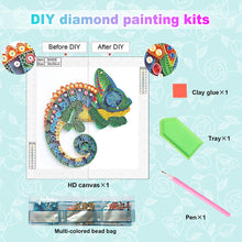 Load image into Gallery viewer, Diamond Painting - Partial Special Shaped - Paper Quilling Chameleon (30*30CM)