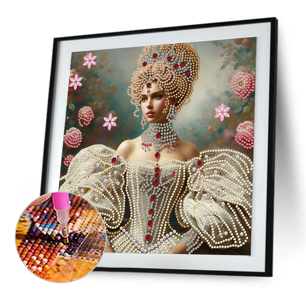 Diamond Painting - Partial Special Shaped - Lady Beauty (30*30CM)