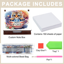 Load image into Gallery viewer, Wood Independence Day Teacup Tiger Diamond Painting Memo Pad Holder Mosaic Kit