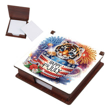 Load image into Gallery viewer, Wood Independence Day Teacup Tiger Diamond Painting Memo Pad Holder Mosaic Kit