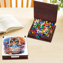Load image into Gallery viewer, Wood Independence Day Teacup Tiger Diamond Painting Memo Pad Holder Mosaic Kit