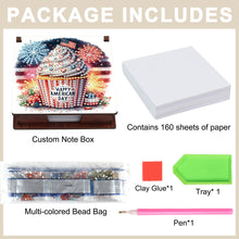 Load image into Gallery viewer, Wood Independence Day Dessert Diamond Painting Memo Pad Holder Mosaic Kit