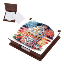 Load image into Gallery viewer, Wood Independence Day Dessert Diamond Painting Memo Pad Holder Mosaic Kit