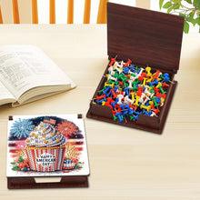 Load image into Gallery viewer, Wood Independence Day Dessert Diamond Painting Memo Pad Holder Mosaic Kit