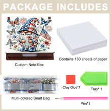 Load image into Gallery viewer, Wood Independence Day Gnome Diamond Painting Memo Pad Holder Mosaic Kit