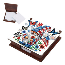 Load image into Gallery viewer, Wood Independence Day Gnome Diamond Painting Memo Pad Holder Mosaic Kit