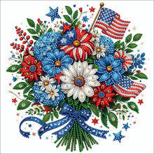 Load image into Gallery viewer, Diamond Painting - Partial Special Shaped - Independence Day Bouquet (30*30CM)