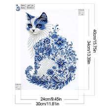 Load image into Gallery viewer, Diamond Painting - Full Round - Celadon Flower Style Kitten (30*40CM)