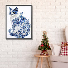 Load image into Gallery viewer, Diamond Painting - Full Round - Celadon Flower Style Kitten (30*40CM)