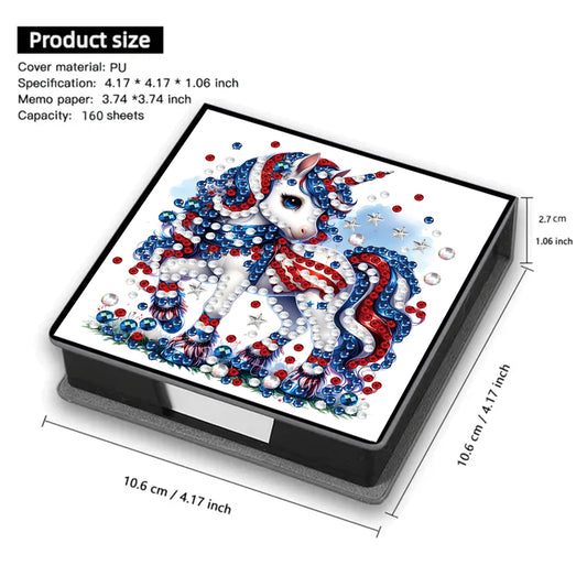 Leather 5D Diamond Painting Kit Note Box DIY Diamond Art Notepad Box (K)