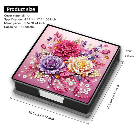 Leather 5D Diamond Painting Kit Note Box DIY Diamond Art Notepad Box (S)