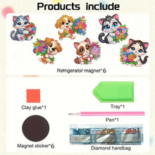 Load image into Gallery viewer, 6Pcs Diamond Painting Refrigerator Magnets Diamond Art Kits for Adults Beginners