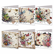 Load image into Gallery viewer, 6pcs Diamond Painting Greeting Cards DIY Diamond Art Cards (Insect Butterfly)