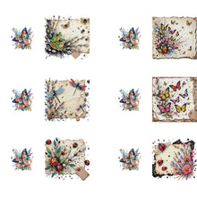 Load image into Gallery viewer, 6pcs Diamond Painting Greeting Cards DIY Diamond Art Cards (Insect Butterfly)