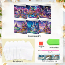 Load image into Gallery viewer, 6pcs Diamond Painting Greeting Cards DIY Diamond Art Cards for Adults (Castle)