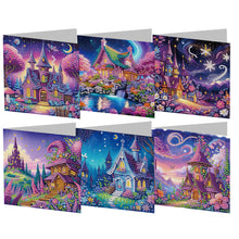 Load image into Gallery viewer, 6pcs Diamond Painting Greeting Cards DIY Diamond Art Cards for Adults (Castle)