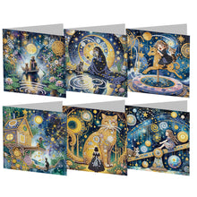 Load image into Gallery viewer, 6pcs Diamond Painting Greeting Cards DIY Diamond Art Cards for Adults (Dream)