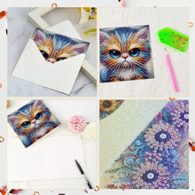 Load image into Gallery viewer, 6pcs Diamond Painting Greeting Cards DIY Diamond Art Cards for Adults (Kitten)