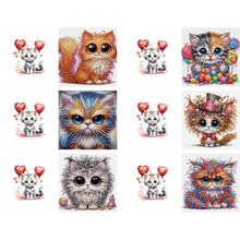Load image into Gallery viewer, 6pcs Diamond Painting Greeting Cards DIY Diamond Art Cards for Adults (Kitten)