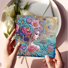 Load image into Gallery viewer, 6pcs Diamond Painting Greeting Cards Diamond Art Cards for Adults (Flower Girl)