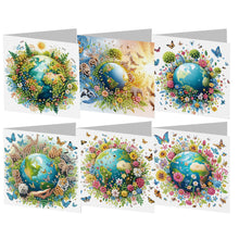 Load image into Gallery viewer, 6pcs Diamond Painting Greeting Cards DIY Diamond Art Cards for Adults (Earth)