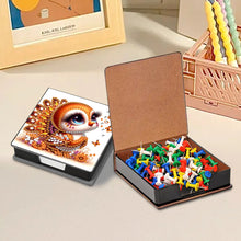 Load image into Gallery viewer, Leather Animals Diamond Painting Notecard Box Flowers Gem Art Sticky Note Holder