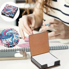 Load image into Gallery viewer, Leather Animals Diamond Painting Notecard Box Flowers Gem Art Sticky Note Holder