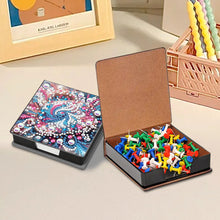 Load image into Gallery viewer, Leather Animals Diamond Painting Notecard Box Flowers Gem Art Sticky Note Holder