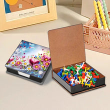 Load image into Gallery viewer, Leather Animals Diamond Painting Notecard Box Flowers Gem Art Sticky Note Holder